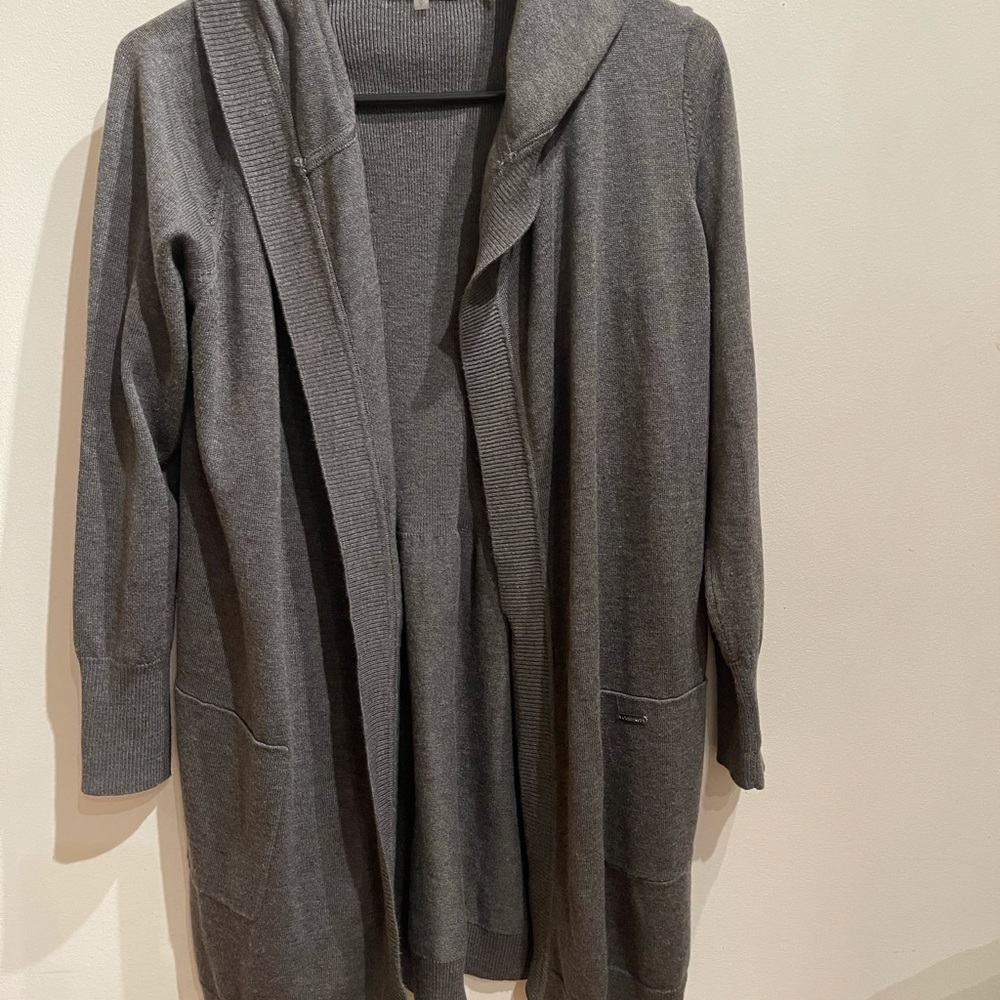 Calvin Klein Cable knit long cardigan hoden nwot